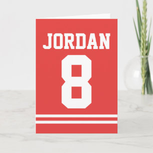 Red Football Jersey - Sportthema Birthday Party Kaart