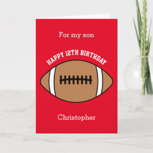 Red Football Sport 12e carte d'anniversaire
