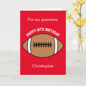 Red Football Sport 16e carte d'anniversaire (Fleur jaune)