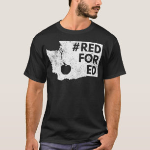 Red For Ed Washington Teacher Public Education T-shirt
