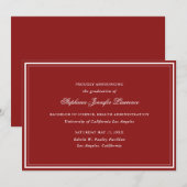 Red Formal Afstuderen Aankondiging (Voorkant / Achterkant)