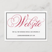 Red Formal Script Wedding Website Kaart (Voorkant)