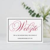 Red Formal Script Wedding Website Kaart (Staand voorkant)