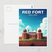 Red Fort Dehli India Reissouvenir Briefkaart (Voorkant / Achterkant)
