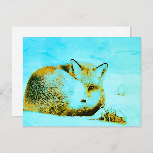 ** Red Fox AP18 Artistic Artsy Animal Wildlife Briefkaart (Voorkant / Achterkant)