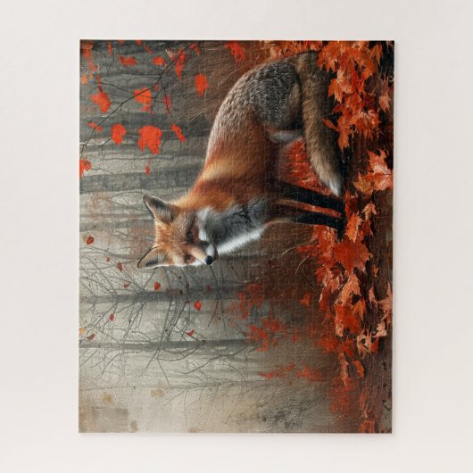  Red Fox Autumn Foliage 16x20 Legpuzzel (Verticaal)