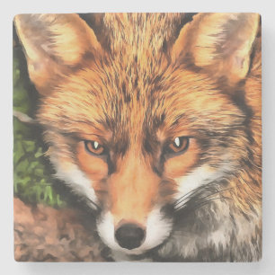Red Fox Beauful Wildlife Art Stenen Onderzetter