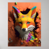 Red Fox Break Out Imprimer Poster Artwork Mural (Devant)