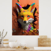 Red Fox Break Out Imprimer Poster Artwork Mural (Cuisine)