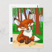 Red Fox Briefkaart (Voorkant / Achterkant)