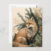 Red Fox Briefkaart (Voorkant / Achterkant)