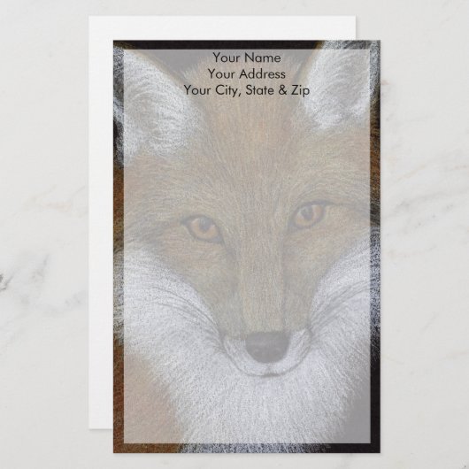 Red Fox Briefpapier (Voorkant / Achterkant)