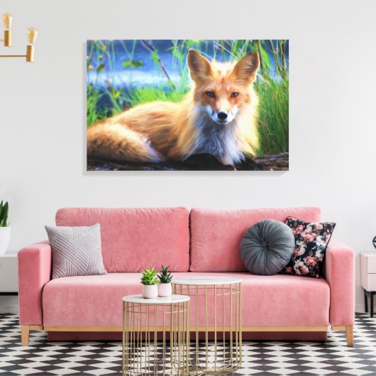 Red Fox Canvas Afdruk (Insitu (Woonkamer))