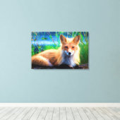 Red Fox Canvas Afdruk (Insitu (Houten vloer))