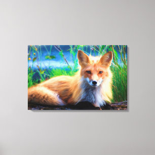 Red Fox Canvas Afdruk