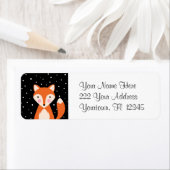 Red Fox Cartoon design Joli étiquette d'adresse su (En situation)