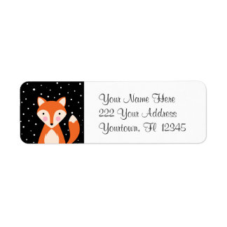Red Fox Cartoon design Joli étiquette d'adresse su