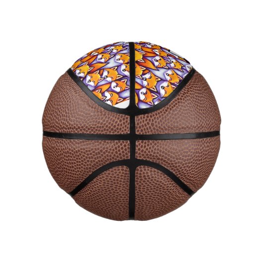 Red fox cartoon doodle aangepaste naam schattige d basketbal (Rechts)