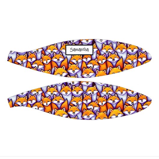 Red fox cartoon doodle aangepaste naam schattige d basketbal (Panelen)