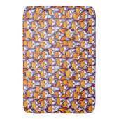 Red fox cartoon doodle patroonbosje badmat (Voorkant Verticaal)