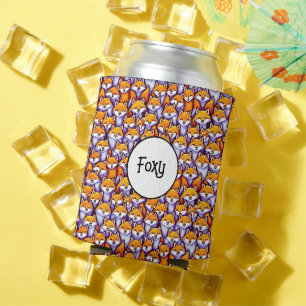 Red fox cartoon woodland grappige foxy pun humor blikjeskoeler