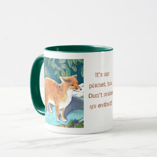 Red Fox "C'est ma planète aussi" Mug (Devant gauche)
