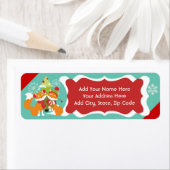 Red Fox Christmas Retours Adresse Étiquettes (En situation)