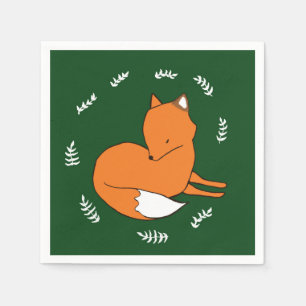 Red Fox Cocktail Napkin Servet