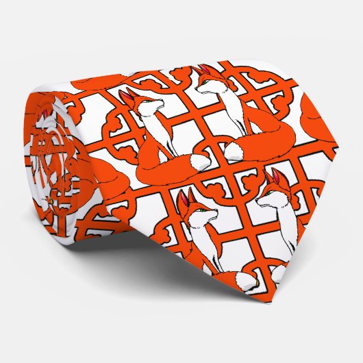 Red Fox Design Mans Stropdas (Opgerold)