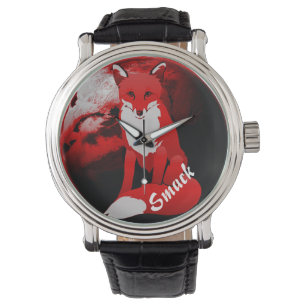 Red Fox Design Personalized Unisex Wrist Watch Horloge