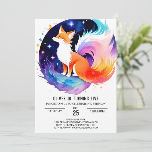 Red Fox Dreams Verjaardag Kaart (Staand voorkant)