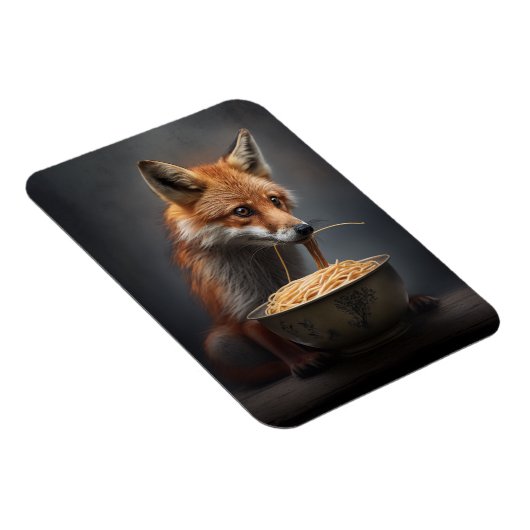 Red Fox Eating Spaghetti Magneet (Rechterzijde)