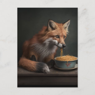Red Fox eet een Bowl van Spaghetti Briefkaart