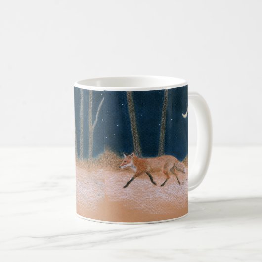 Red Fox en Crescent Moon Koffiemok (Voorkant rechts)