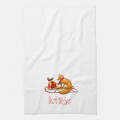 Red Fox en Red Robin Best Wishes Theedoek (Verticaal)