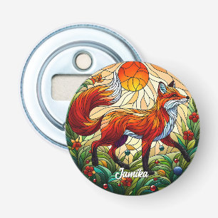 Red Fox en Sun Button Flesopener