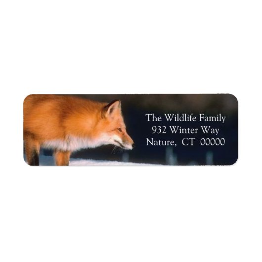 Red Fox Express Card Return Address Label Sticker (Voorkant)