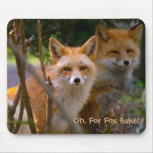 Red Fox Family Natuur Lover - Aangepaste naam Muismat