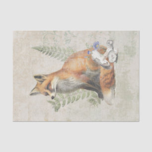 Red Fox Fern Mushroom Woodland Forest Decoupage Tissuepapier