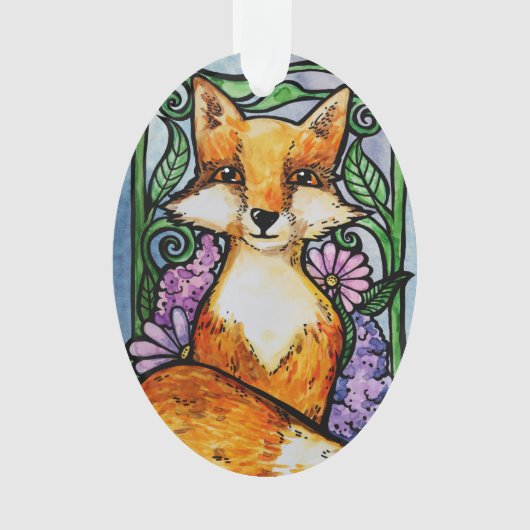 Red Fox Floral Nature Art (devant)