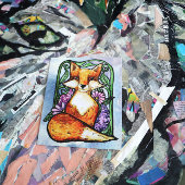 Red Fox Floral Natuur Art Briefkaart