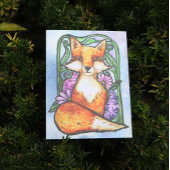 Red Fox Floral Natuur Art Briefkaart