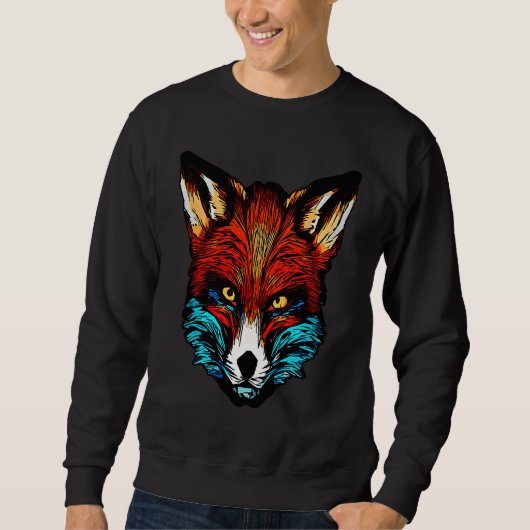 Red fox forest animal wild predator artwork trui (Voorkant)