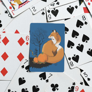 Red Fox Forest pompoenen Pokerkaarten