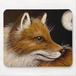 RED FOX - FULL MOON Mousepad Muismat