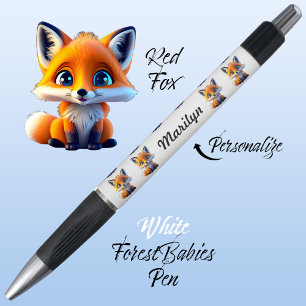 Red Fox, Fun Wildlife Animal Kantoor Supply Wit Pen