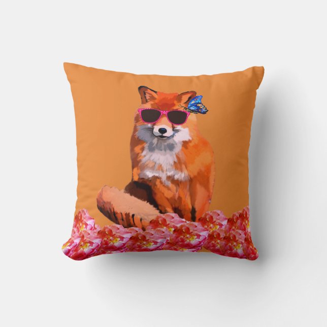 Red fox Funny Schattige Art Sierkussen (Voorkant)
