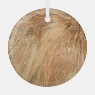 Red Fox Fur Pattern Tegel Glas Ornament