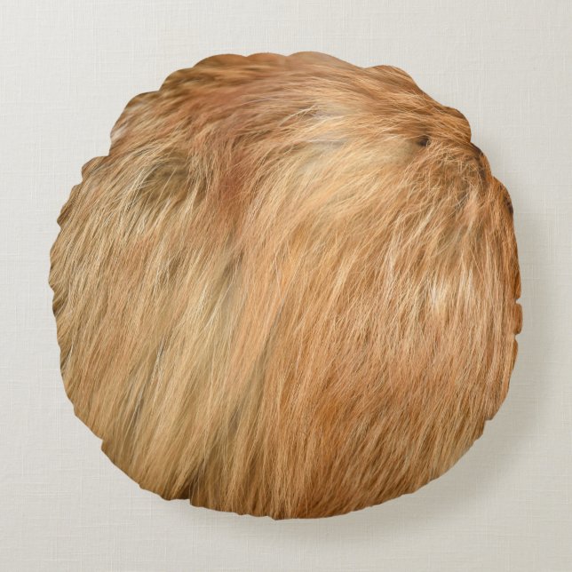 Red Fox Fur Pattern Tegel Rond Kussen (Voorkant)