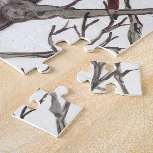 Red Fox Grey Forest Woods Jigsaw Puzzle difficile (Côté)